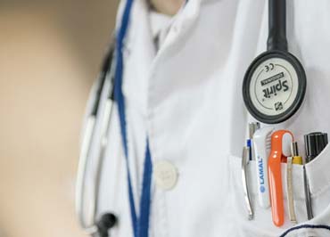 Doctor with a stethoscope around the neck