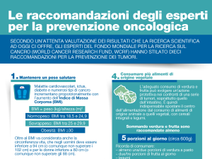 Le raccomandazioni degli esperti per la prevenzione oncologica